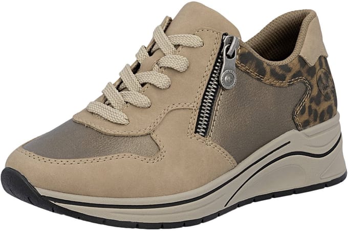 Rieker art N9503-20 sneaker zand dames veter/rits H leest maat 41