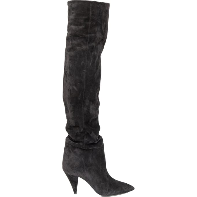 Saint Laurent Era 85 Over-the-Knee Suède Laarzen - '10s