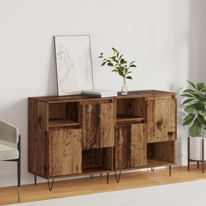 vidaXL - Dressoir - 2 - st - Oudhout - 60 - x - 35 - x - 70 - cm