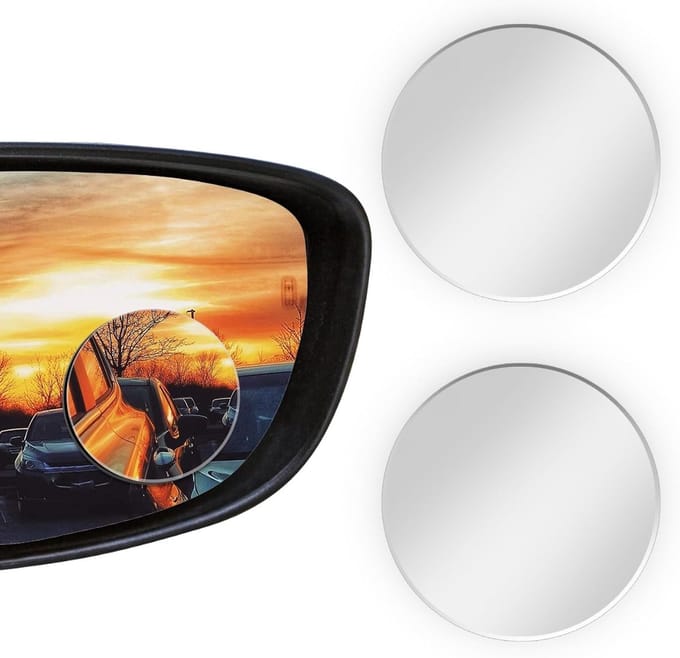 Set van 2 ronde dodehoekspiegels voor auto, motor en camper - Verstelbaar en 360 graden HD glas accessoires