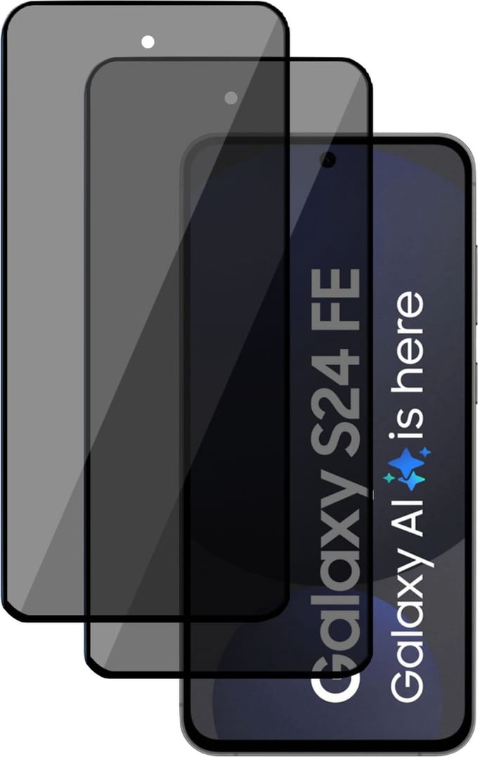2x Privé Screenprotector geschikt voor Samsung Galaxy S24 FE Screenprotector - Privacy Beschermglas - Privacy Proteqt+
