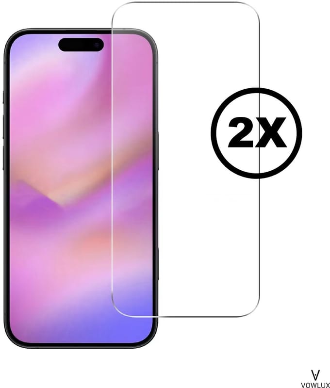 VOWLUX Screenprotector voor iPhone 16 Plus – Gehard Glas Tempered Glass – 2 Stuks – 9H Extra Sterk, HD Helder, Case-Friendly – Beschermglas