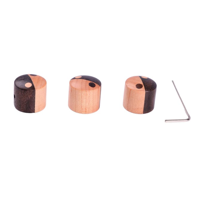 3 stuks Gitaar Bedieningsknop Past Top Hout Set Kit Instrument Accessoire voor Vervanging GD416 black