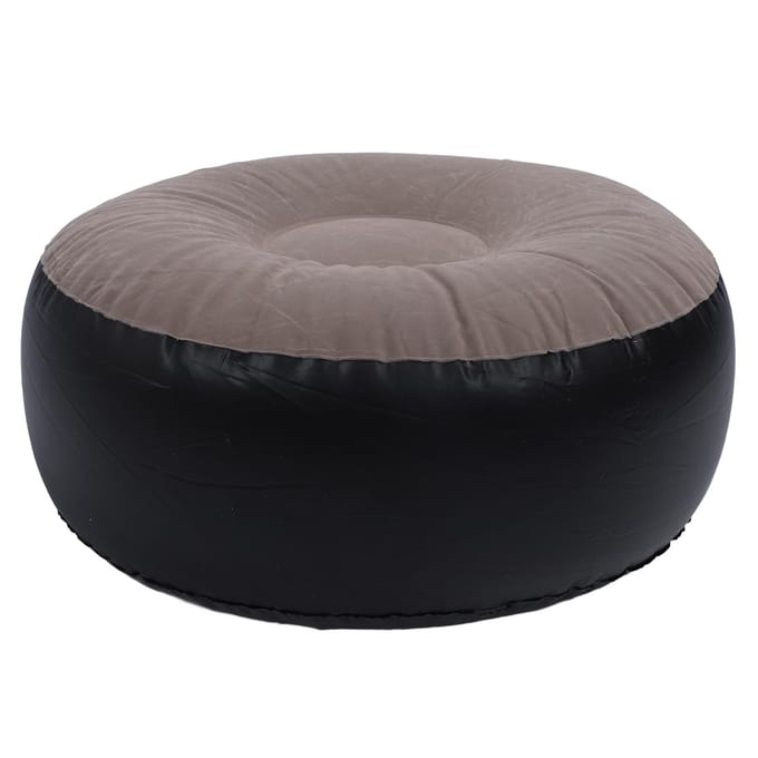 Opblaasbare kruk met vlokken, multifunctioneel, lichtgewicht, draagbaar, ergonomisch ontwerp, rond, draagbaar koffie