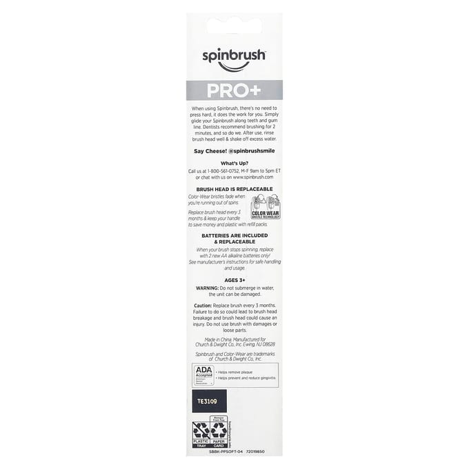 Pro+ Extra Blanc, Brosse à Dents Électrique, Souple, 1 Brosse à Dents orange