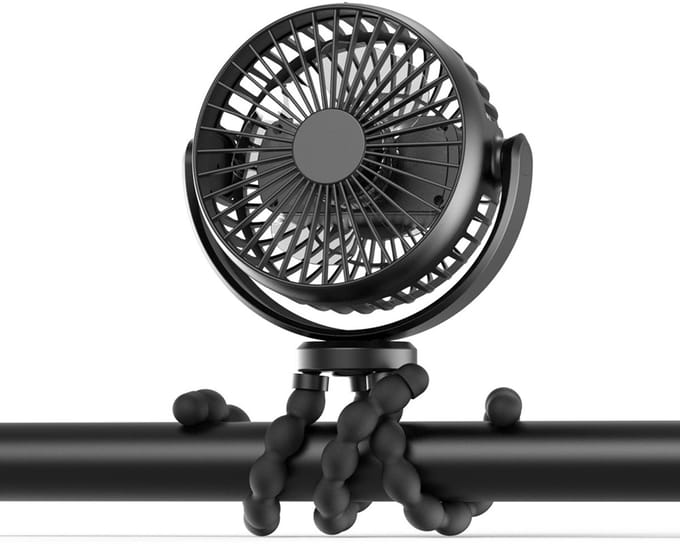 Stille Draagbare USB Ventilator, Mini Ventilator Met Flexibel Statief, Oplaadbaar Voor Autostoel, Tent, Kantoor & Slaapkamer
