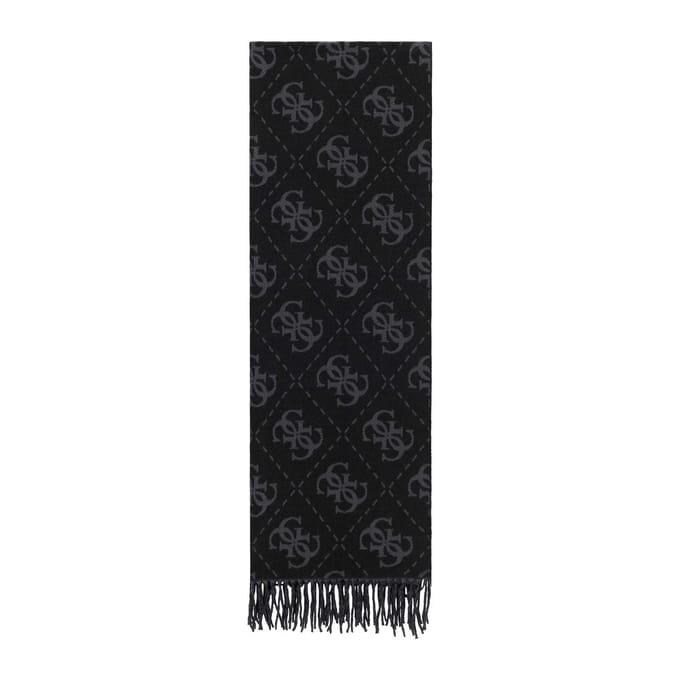 GUESS sjaal Scarf 70 x 190 Coal Logo zwart