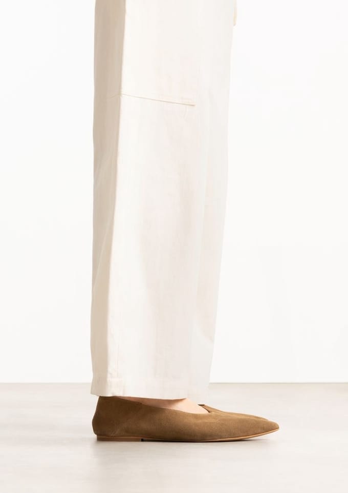 Sacha - Dames - Beige suède ballerina's - Maat 36