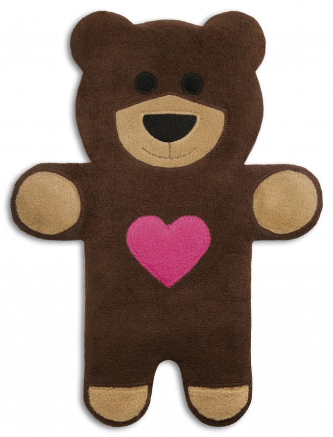 Leschi - Warmtekussen Teddy de Beer met Hart - chocoladekleur