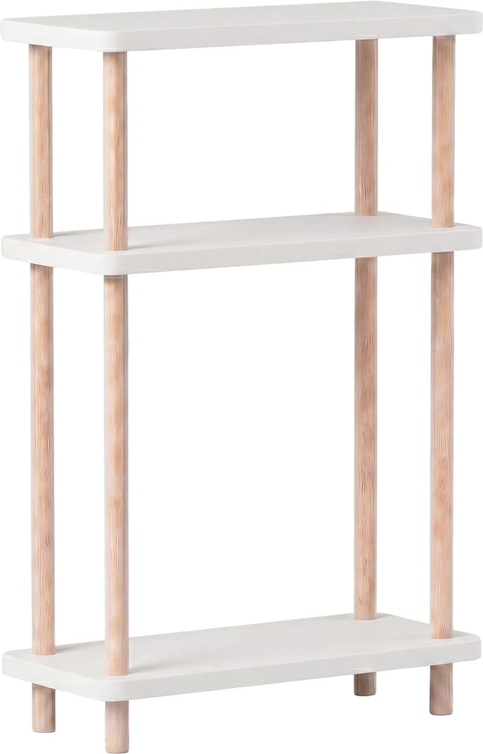 Staand rek Nampernu 62x40x18 cm met deur opbergvakken wit [en.casa]