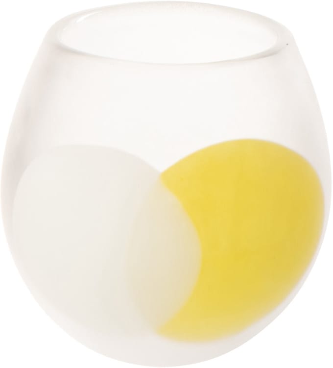 J-Line windlicht Bal - glas - wit/geel - small