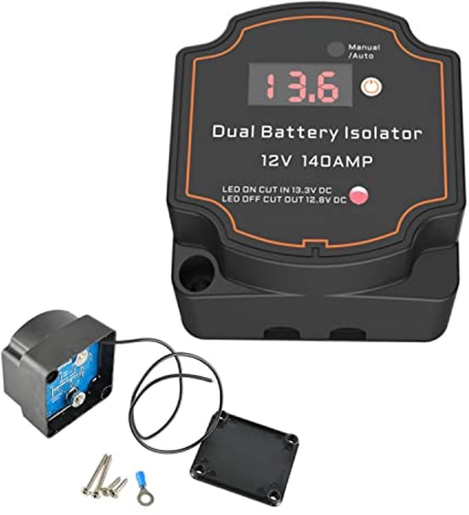 Slimme 12V 140A Accu Isolator met Digitaal Display - Handmatig/Automatisch VSR Relais voor UTV, Boot en Camper