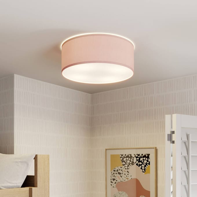 TK Lighting Plafondlamp Rondo Kids, Ø 38 cm, roze