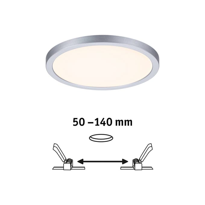 VariFit LED-inbouwpaneel Areo IP44 rond 175 mm 13W 1200lm 3000K Chroom mat