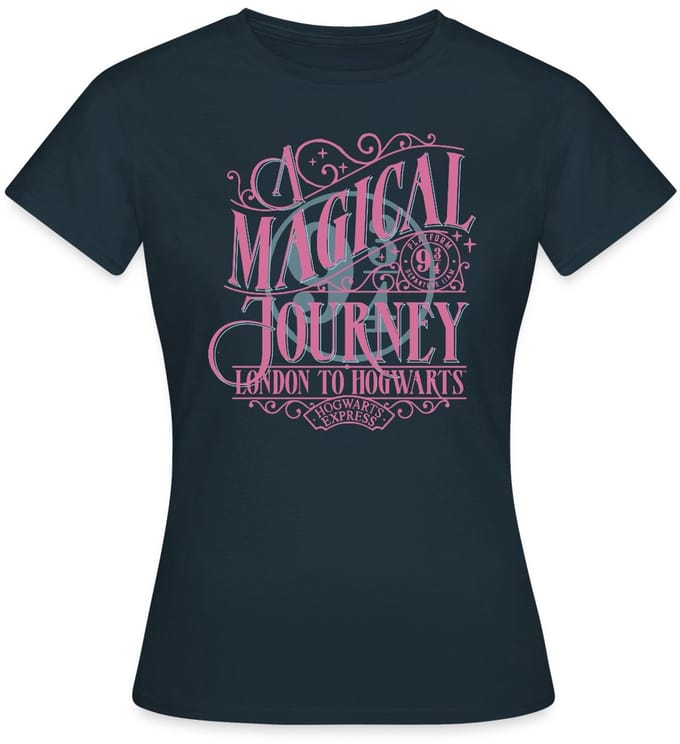 Harry Potter Perron 9 ¾ Ontwerp In Roze & Blauw T-Shirt Dames