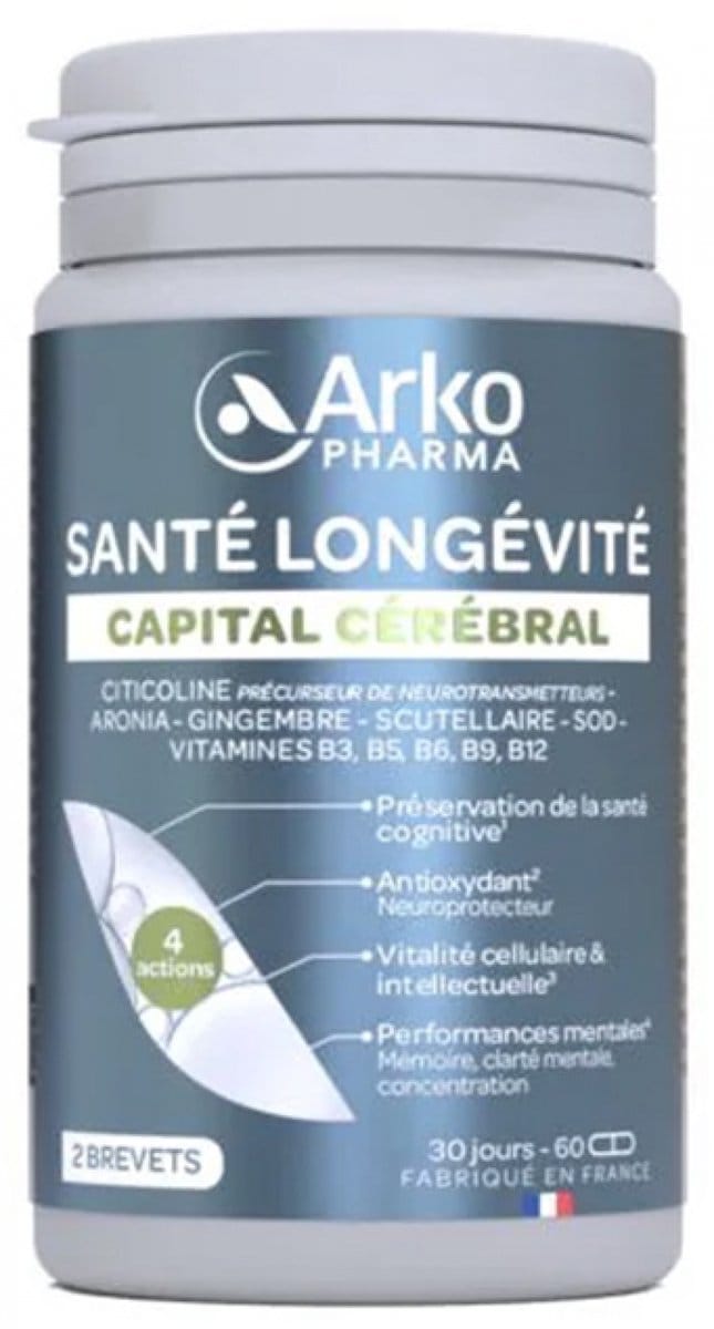 Arkopharma Santé Longévité Capital Cérébral 60 Capsules