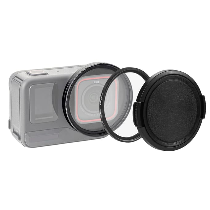 PULUZ PU969B Sportcamera UV-lensfilter met filteradapterring lensdop vervanging voor zwart