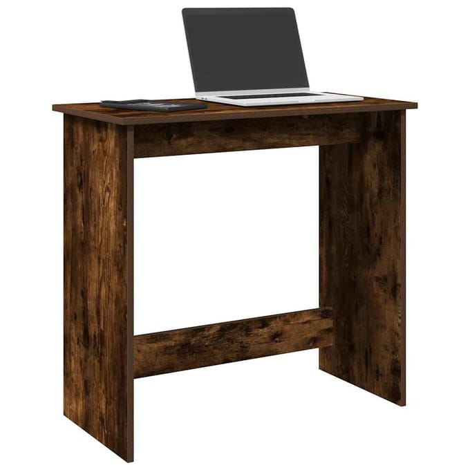 vidaXL - Bureau - 80x40x75 - cm - bewerkt - hout - gerookt - eikenkleurig