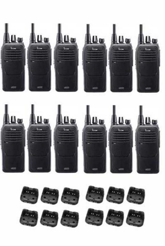 Set van 12 com IC-F29DR3 Digitaal DPMR en PMR446 IP67 portofoons