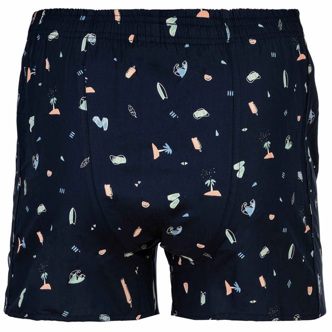 Happy Shorts Wijde Boxershort Heren Beach Print - Maat L
