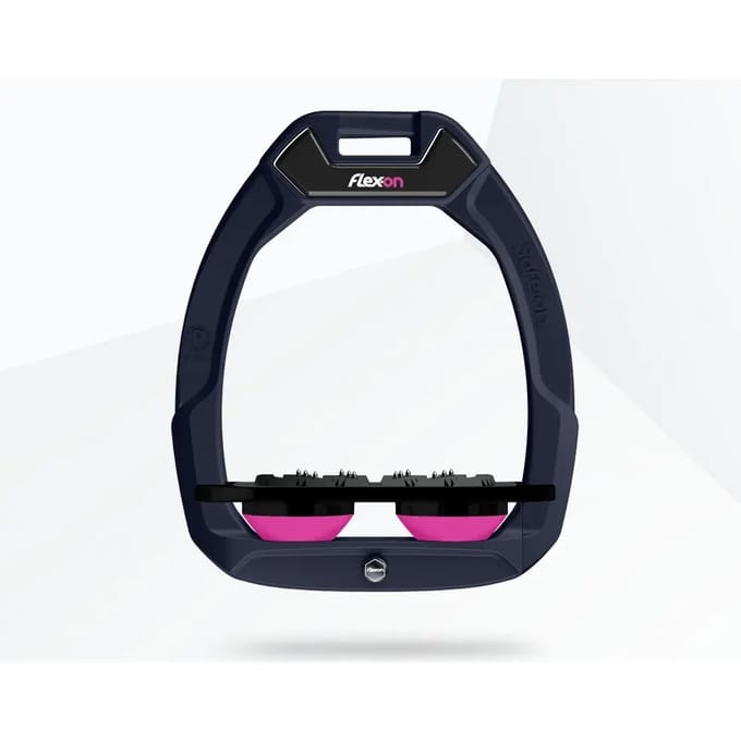 Veiligheidsstijgbeugels Plat Ultra Grip Marine/Zwart/Roze Flex-On Safe-On