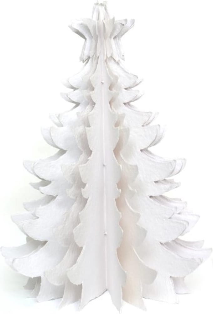 Kerstboom - Wit - 45 cm - Fairtrade- Cotton Mache