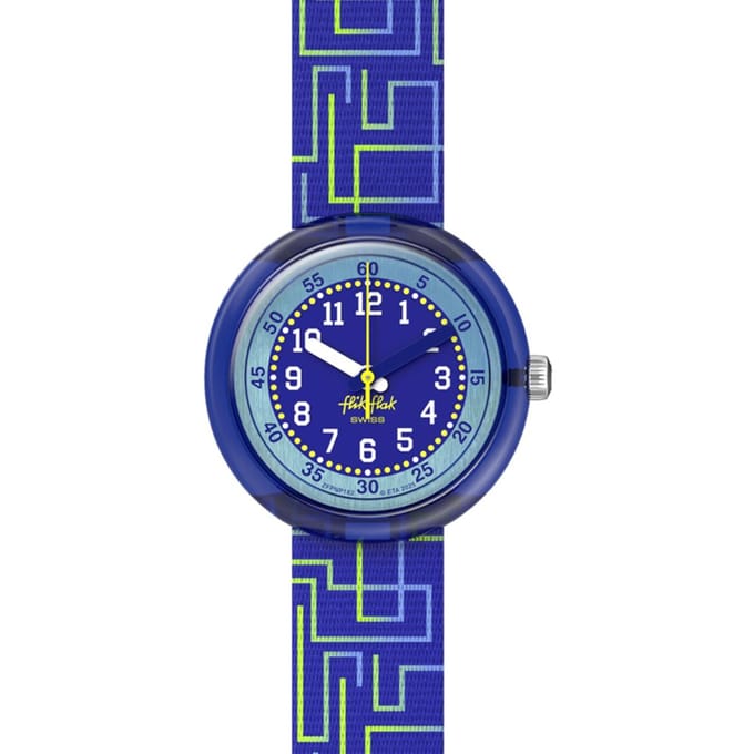 Horloge CRAZY MAZE FPNP182 Blauw [Flick Flack] Kinderen Jongens