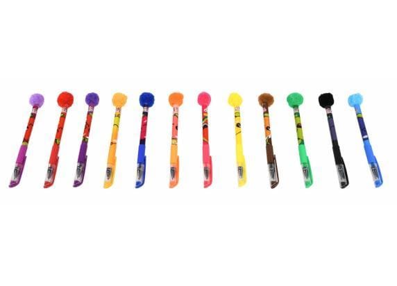 #FruitySquad 12 Pompom gelpennen met geur Schrijfgerief