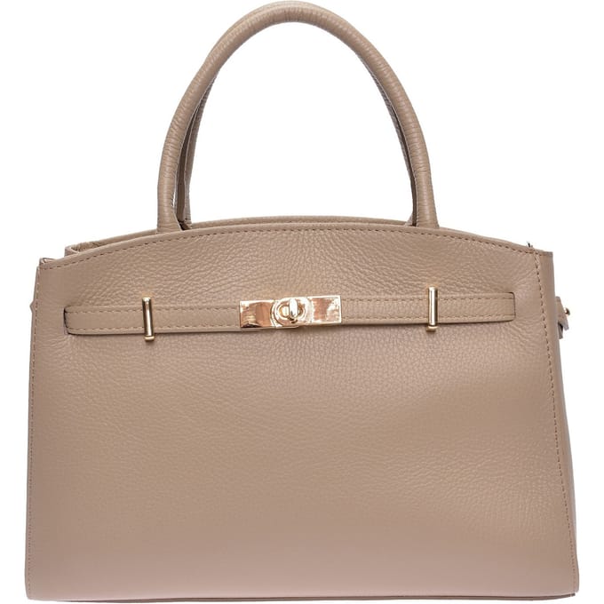 Isabella Rhea Beige Rundleer Tas