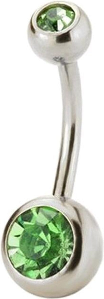 Fako Bijoux® - Navelpiercing - Kristal - Groen
