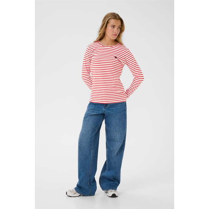 T-shirt met lange mouwen Liddy Regular fit white red