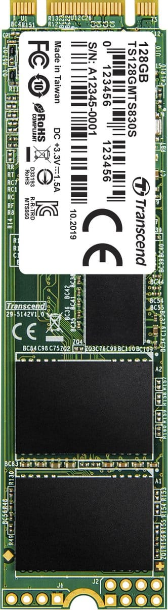 Transcend 830S 128 GB SATA M.2 SSD 2280 harde schijf M.2 SATA 6 Gb/s Retail TS128GMTS830S
