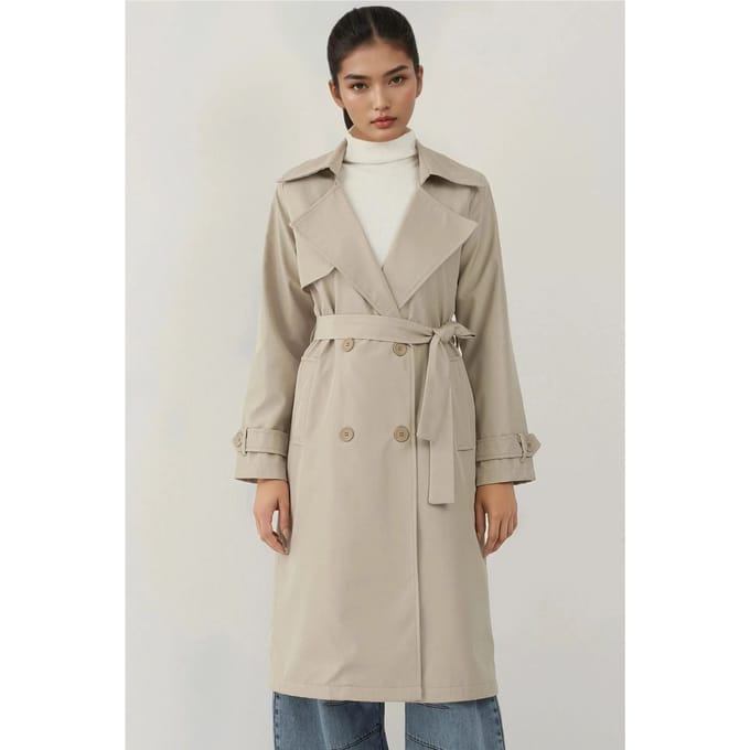 Dubbelzijdige Lange Trenchcoat