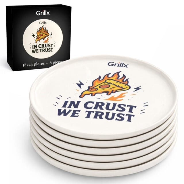 Grillx Keramieken Pizzaborden - Set van 6 - 33 Centimeter diameter - Pizza Accessoires