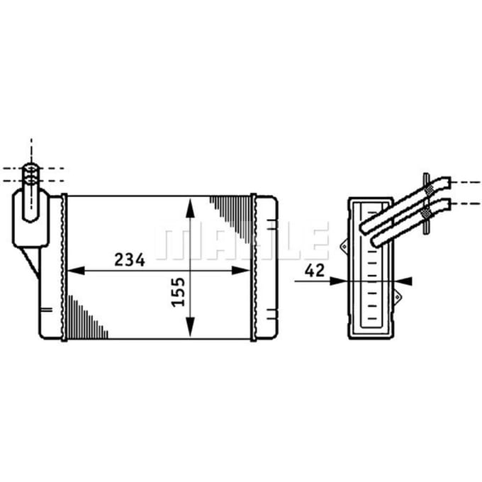 Kachelradiateur, interieurverwarming MAHLE AH 71 000S