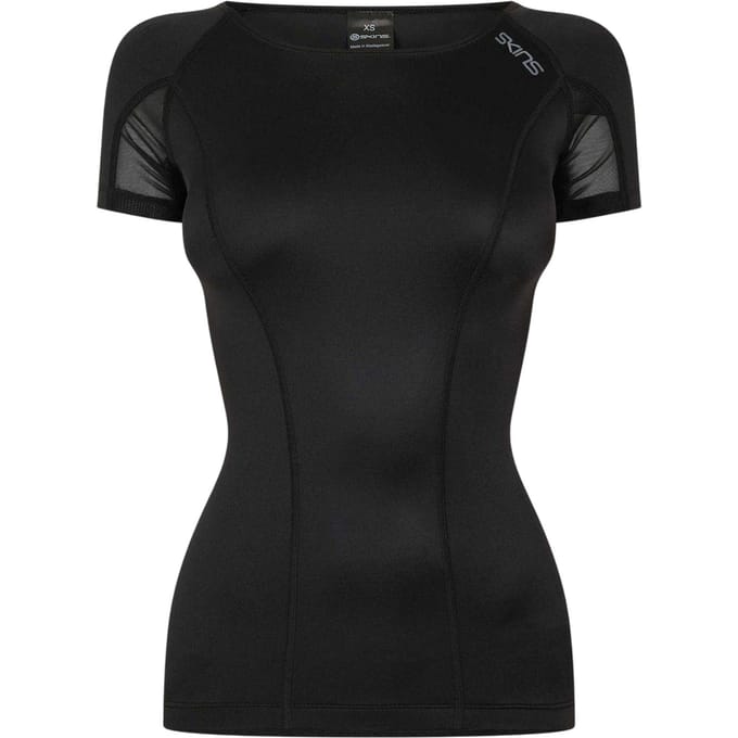 Skins Dynamische sporttop met boothals voor dames (Zwart)