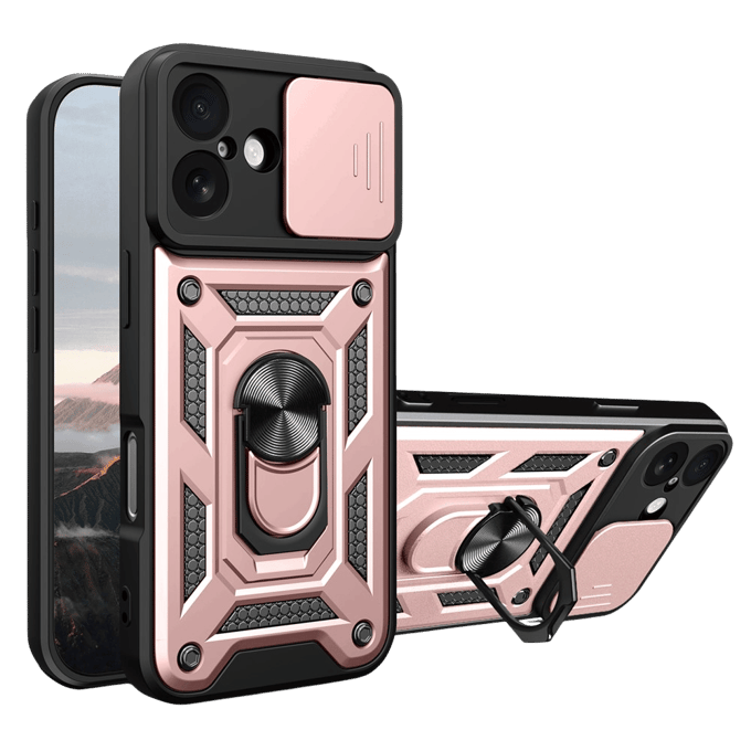 CaseBody Apple iPhone 17 Shield Case met Camera-schuif Roze