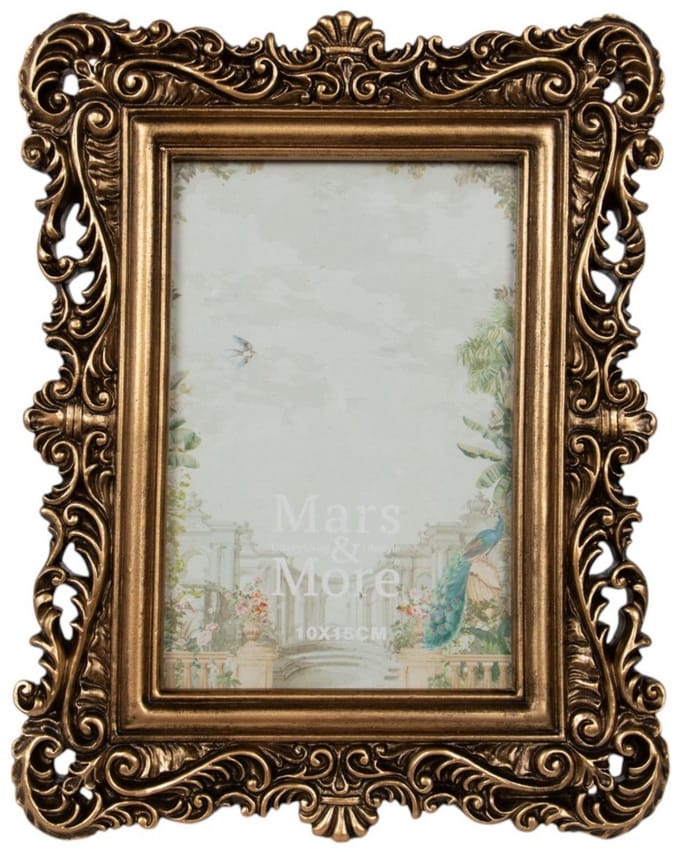 Fotolijst rechthoek elegant hars goud 17,5x1,6x22,2cm