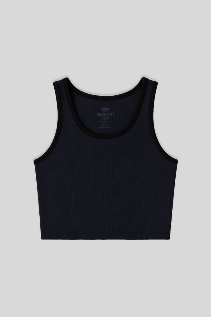 Geribbelde Mouwloze Crop Top