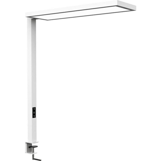 LED-clip-on tafellamp Maul MAULsenja, 87 W, 15150 lm, 2700-5700 K, direct/indirect licht, dimbaar, bewegings-/lichtsensor, aluminium, wit