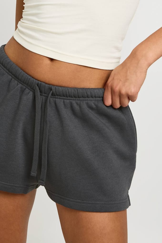 boohoo Dames Contrast Bandjes Cami Top En Sweat Short Set | Ecru | Maat: Large