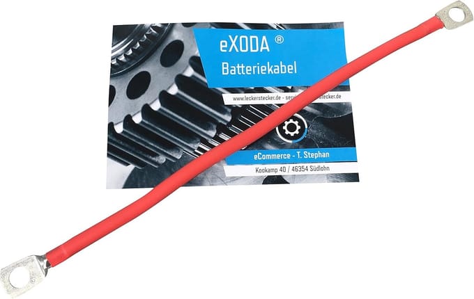 35mm² Batterijkabel 30cm Zwart/Rood met Ringogen M6 voor Accuverbinding