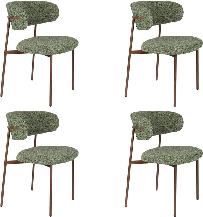 Housecraft Living Claes Eetkamerstoelen Gemêleerd Groen - Set van 4