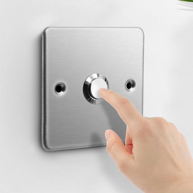 Minimalistisch roestvrijstalen deurbelpaneel met knop - Duurzaam en modern ontwerp
