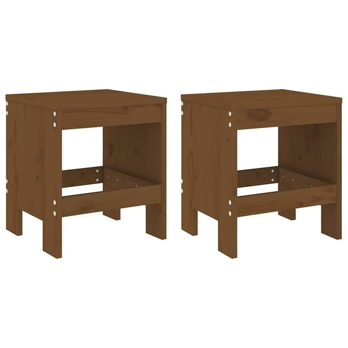 vidaXL - 3-delige - Bistroset - massief - grenenhout - honingbruin