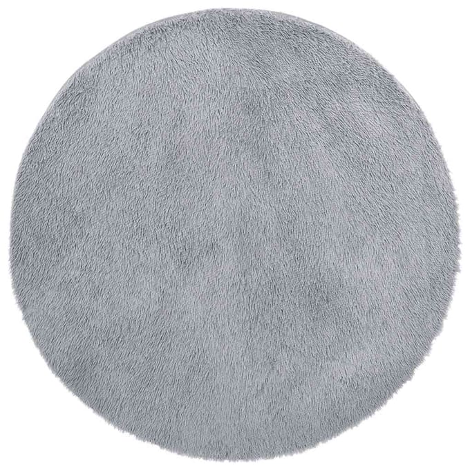 vidaXL - Hoogpolig - vloerkleed - NAVARRA - 100x100 - cm - polyester - lichtgrijs