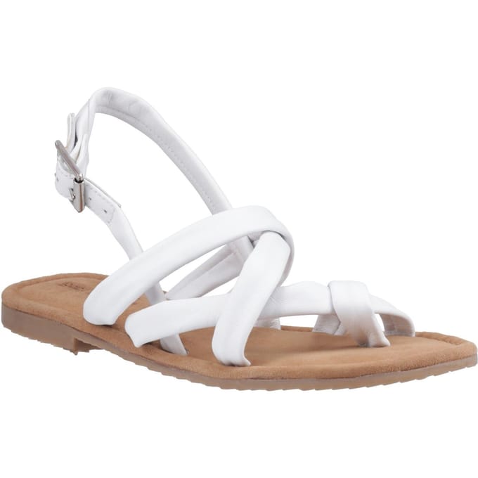Hush Puppies Hope Leren Dames Witte Sandalen
