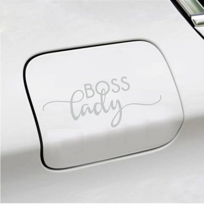 Bumpersticker - Boss Lady - 6 X 14,8 - Licht Grijs