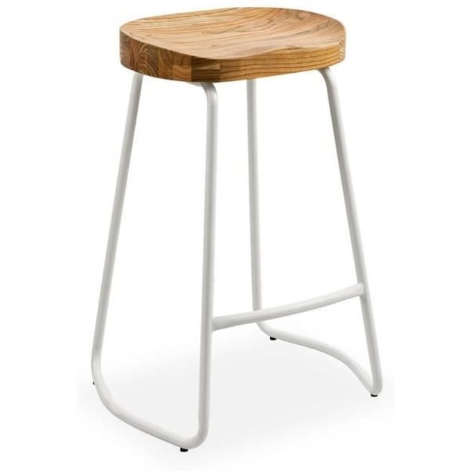 Tabouret - VERSA - Versa - Bois massif - Marron clair - 65 cm de hauteur marron