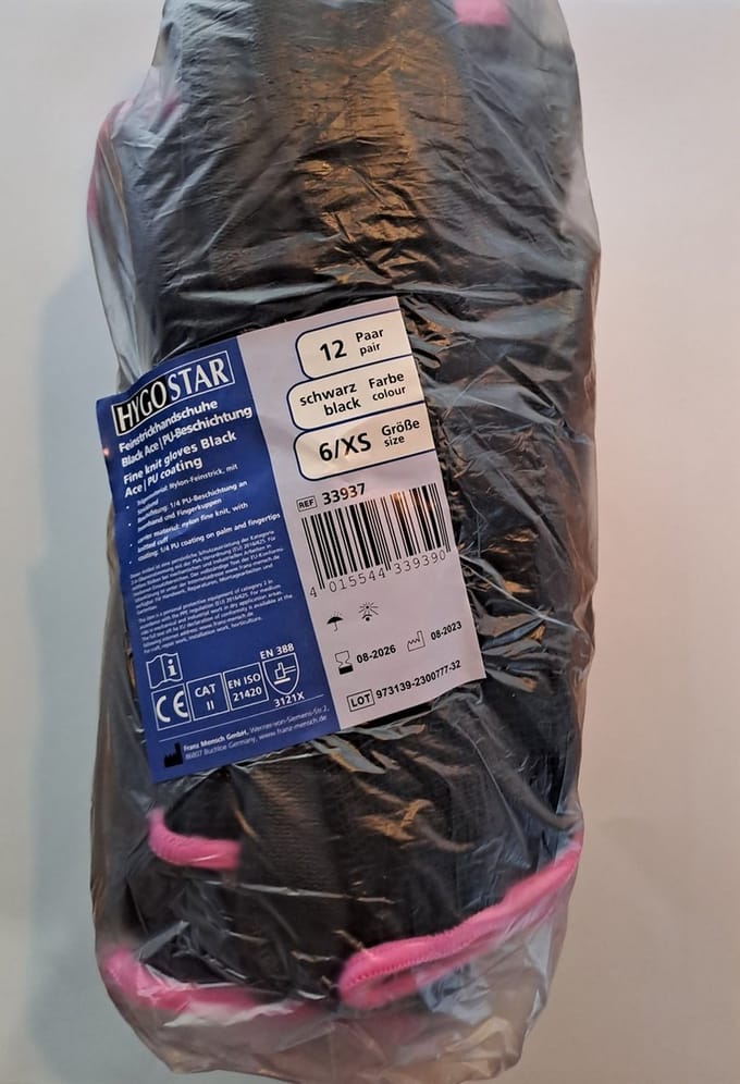 Hygostar werkhandschoen Black Ace maat XS/6 per 12 paar